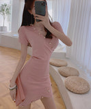 ミニドレス ニット 新作 かわいい 激得 3色 キャバドレス MY2-MLS4647