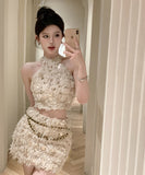 【上下セット】新作 ミニドレス かわいい キラキラ 今年限定 MY2-LE-W1931