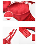 【4色】上下セット ランジェリー ブラジャー 刺繡 レース かわいい ボリューム感 柔らかい 谷間魅せ MY8-SNQH-234