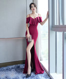 【4色】ロングドレス パーティードレス ゴージャス フリル 新作 MY2-XYD2320