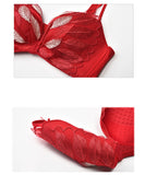 【4色】上下セット ランジェリー ブラジャー 刺繡 レース かわいい ボリューム感 柔らかい 谷間魅せ MY8-SNQH-234