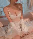 【4色】パジャマ ルームウェア 新作 フリル レース かわいい MY8-WYTS1907