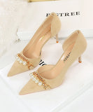 【2色・ヒール11/7㎝】ハイヒール パンプス 高見え ゴージャス 高品質 脚長効果 MY5-8829-2