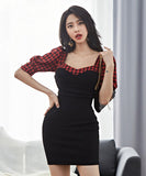 ミニドレス キャバドレス 新作 かわいい チェック柄 激得 MY2-MLS4619A