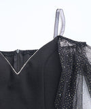 【ブラック＆ホワイト】ロングドレス ミニドレス 新作 ゴージャス 肌見せ セクシー MY2-XYD2319