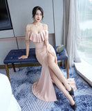 【4色】ロングドレス パーティードレス ゴージャス フリル 新作 MY2-XYD2320