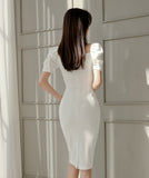 ひざ丈ドレス ドレス 新作 フリル かわいい ゴージャス MY2-ZED882609BH506