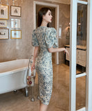 ひざ丈ドレス ミニドレス 新作 レース 花柄 高見え MY2-JY50042