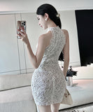 ミニドレス キャバドレス 新作 レース 透け感 かわいい MY2-LQE-5375H449