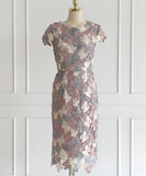 ひざ丈ドレス レース パーティードレス 刺繡 蝶 かわいい 高品質 MY2-ZED880888E