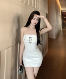 【2点セット】ミニドレス ベアトップ キャバドレス セクシー ナイトクラブ 韓国っぽ タイトドレス セレブ風 XH2-XKD-D310-3356-Jun1