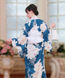 【日本翌日発送】新作浴衣【牡丹夢語×白】 セパレート 二部式 浴衣 上下セット 巻きタイプ 兵児帯 大人 レディース YKT-25E009