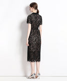 ひざ丈ドレス 新作 ドレス ゴージャス セクシー 高級感 レース MY2-ZY-6928#607