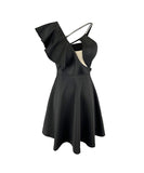 キャバドレス 谷間魅せ フリル ミニドレス 谷間魅せ キラキラ MY2-YM8735