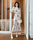 【手作り】ロングドレス かわいい 花柄 新作 ゴージャス 高見え MY2-JY30110