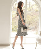 ひざ丈ドレス ドレス 新作 かわいい ゴージャス ストラップ柄 MY2-ZED88476N14