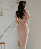 ひざ丈ドレス ドレス 新作 2色 ゴージャス 同伴 二次会宴会 MY2-ZED888010BH506