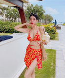 【3点セット】2色 ビキニ 水着 セクシー ビーチ 花柄 カワセクシー 温泉旅行XH7-GM-adn003