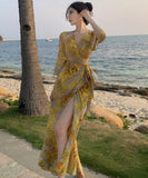 サンドレス サマードレス かわいい 花柄 ゴージャス MY2-DXY-SKW37757190