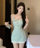 ミニドレス ドレス かわいい 高見え 脚長効果 高品質 工場直販 MY2-LE-r271