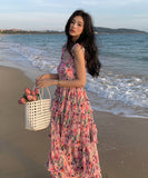 ロング丈 サンドレス サマードレス かわいい 新作 ワンピース MY2-HYX-1128