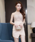 ミニドレス キャバドレス 新作 刺繡 透け感 セクシー 脚長効果 MY2-GDL-G343