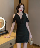 【ブラック＆ホワイト】ミニドレス キャバドレス 新作 かわいい MY2-YM8743