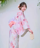 【日本翌日発送】新作浴衣【淡花の風×鴇】 セパレート 二部式 浴衣 上下セット 巻きタイプ 兵児帯 大人 レディース YKT-25E016