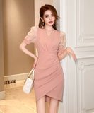 【自社匠手作り絶品】ミニドレス ドレス 新作 ゴージャス レース かわいい MY2-JY20340