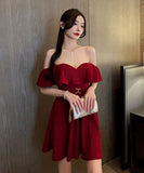 【4色】新作 ミニドレス Aライン かわいい フリル 着瘦せMY2-YM8747