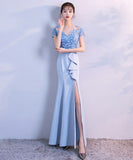 パーティードレス ロングドレスレース 刺繡 肌見せ 谷間魅せ MY2-MLS4277