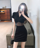 ミニドレス キャバドレス 新作 肌見せ 着痩せ 脚長効果 MY2-LQE-9508H350