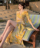 サンドレス サマードレス かわいい 花柄 ゴージャス MY2-DXY-SKW37757190