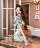 ひざ丈ドレス ミニドレス 新作 レース 花柄 高見え MY2-JY50042