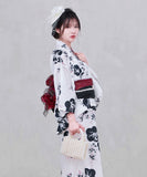 【日本翌日発送】新作浴衣【月影の梅×濡羽】 セパレート 二部式 浴衣 上下セット 巻きタイプ 兵児帯 大人 レディース YKT-25E011