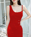 【ブラック・レッド】キャバドレス ミニドレス 非対称 新作 セクシー 脚長効果 MY2-MLS7767