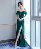 【4色】ロングドレス パーティードレス ゴージャス フリル 新作 MY2-XYD2320