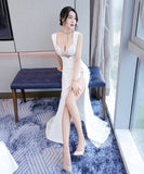 ロングドレス セクシー 谷間魅せ 肌見せ 新作 透け感 指名 MY2-XYD-2329