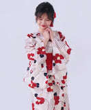 【日本翌日発送】ワンピース浴衣 3点セット 二部式浴衣 レディース セパレート浴衣 兵児帯 キャミワンピ 簡単 簡易 大人 レトロ 可愛い おしゃれ 工場直販 全25タイプ  YKT-25D-027