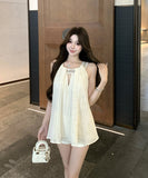 ミニドレス Aライン ノースリーブ カワセクシー 着痩せ 気質 エレガント キラキラ XH2-XKD-D529-6926-Jun4