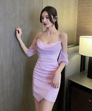 【3色】ミニドレス キャバドレス 新作 フリル セクシー ゴージャス MY2-YM8757