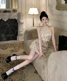 【上下セット】新作 ミニドレス かわいい キラキラ 今年限定 MY2-LE-W1931