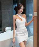 【4色】ミニドレス キャバドレス 新作 指名 かわいい ワンショルダー MY2-YM8739