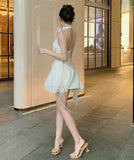 キャバドレス ミニドレス フリル チュール ロマンチック セクシー ホルターネック YH2-LE-z735a