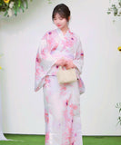 【日本翌日発送】新作浴衣【淡花の風×鴇】 セパレート 二部式 浴衣 上下セット 巻きタイプ 兵児帯 大人 レディース YKT-25E016