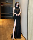 ロングドレス 新作 セクシー パーティードレス 透け感 セクシー MY2-YM9141