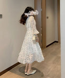 サマードレス ロングドレス 花柄 かわいい 涼しい 通気性抜群 MY2-XSD-833WP