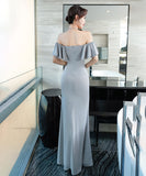 ロングドレス セクシー 着瘦せ 透け感 新作 フリル 脚長効果 MY2-XYD-2318