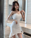 【3色】ミニドレス キャバドレス かわいい ノーショルダー セクシー 指名 MY2-YKE8161