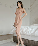 ひざ丈ドレス ドレス 新作 2色 ゴージャス 同伴 二次会宴会 MY2-ZED888010BH506